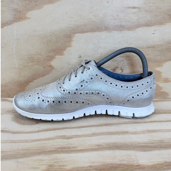 Cole Haan - ZeroGrand Wingtip - Oxford Sneakers- Silver - Women's - 8.5B -W10445 - Picture 4 of 9